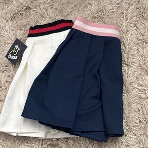 Art Class Navy and White Skirts with Pink and Red Stripes